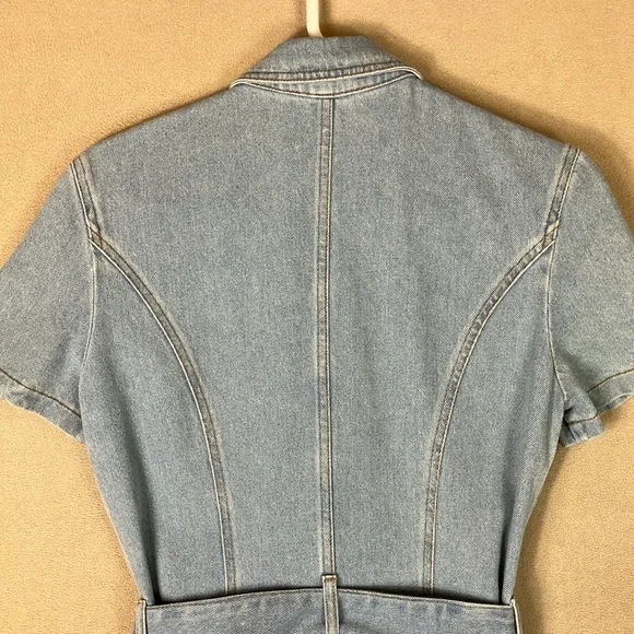 Nanushka Denim Mora Wash 80’s Style Belted Dress Women’s size M - Picture 14 of 14